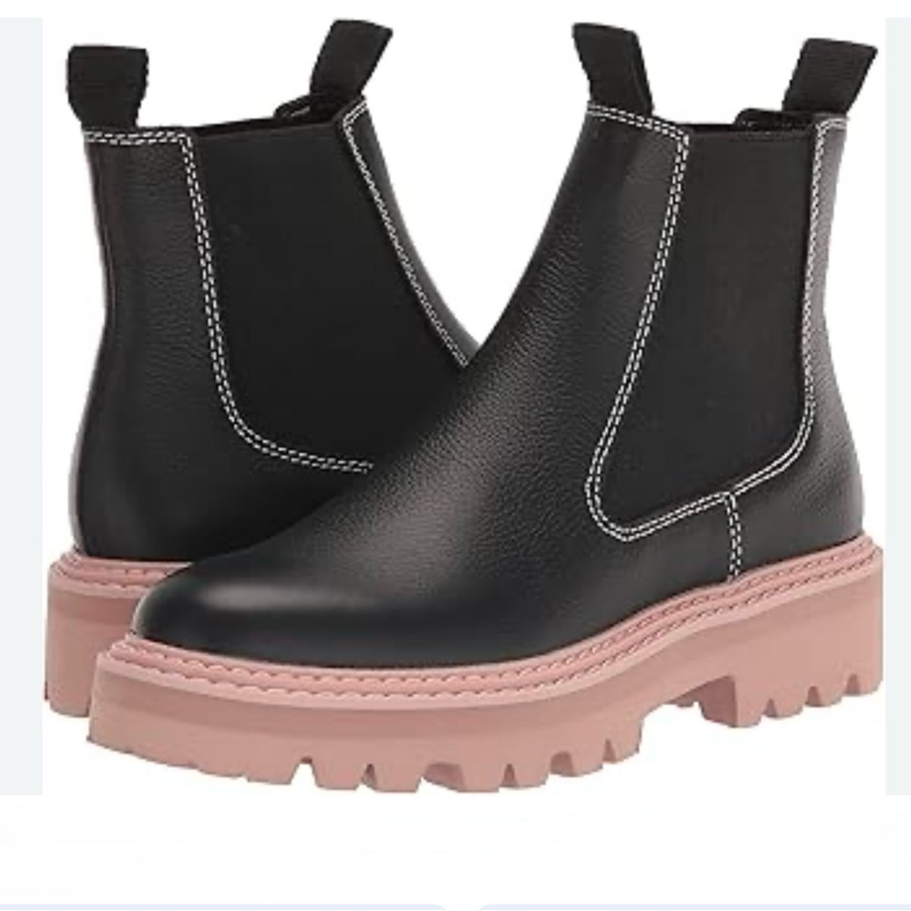 Dolce Vita Moana H2O Black Pink Leather Waterproof Boot 7M